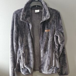 Columbia Women's Gray Plush Teddy Jacket